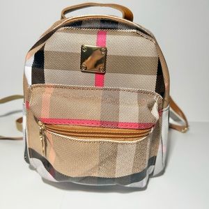 Small Fashion Plaid Backpack brand new